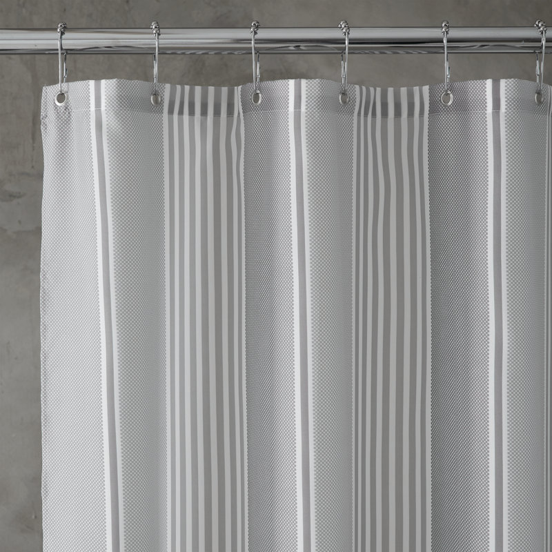 Catherine Lansfield Textured Stripe Shower Curtain & Reviews | Wayfair ...